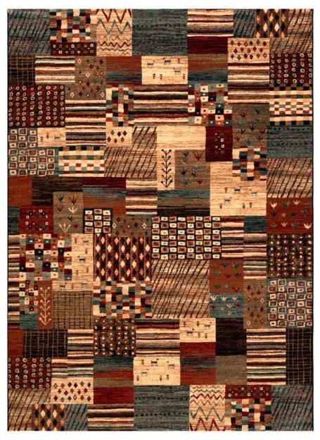 Koberec KASHQAI 4353 990 Patchwork terakota / béžový