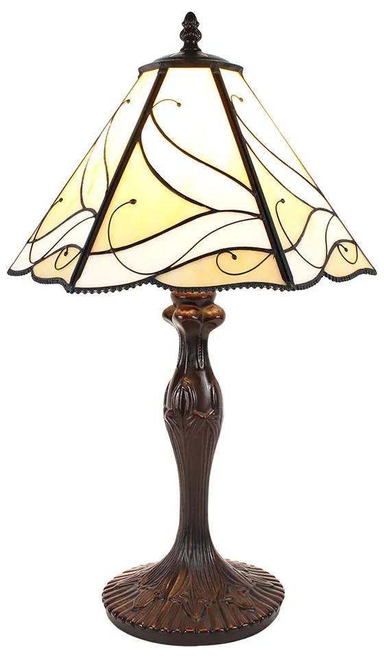 Béžová stolná lampa Tiffany Rio - Ø 31*43 cm E27/max 1*40W