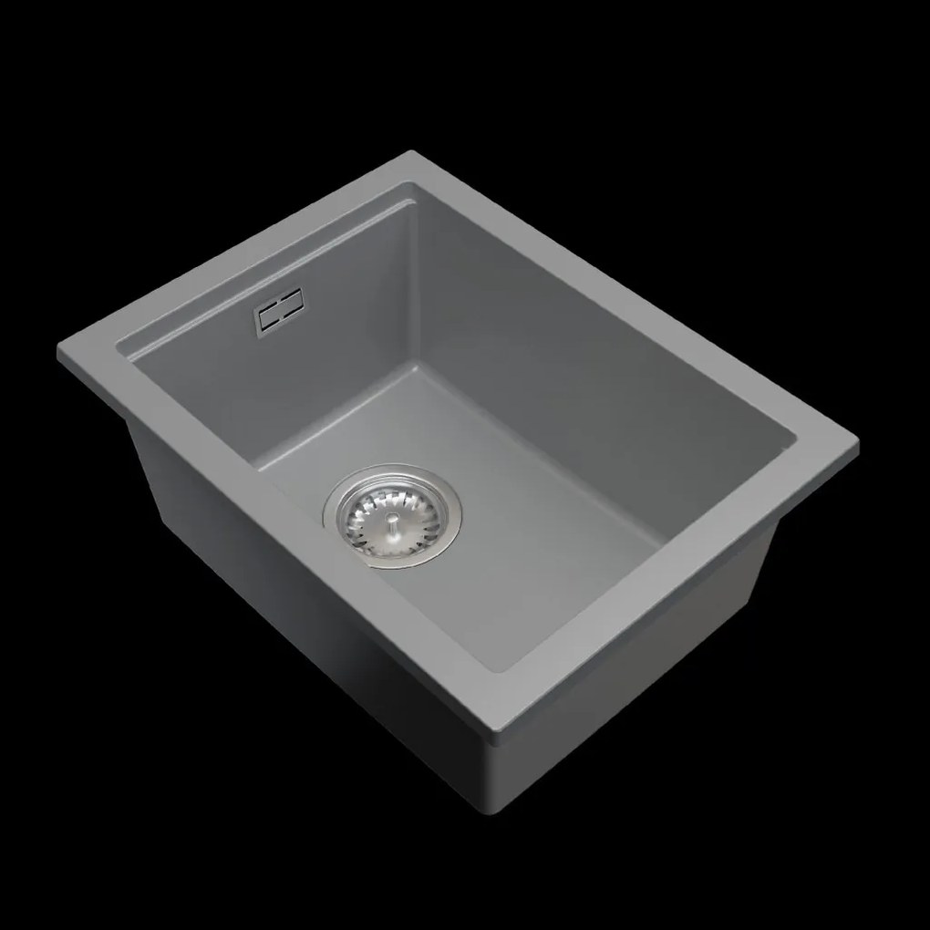 Gamma Decor 3850, 1-komorový granitový drez 380x500x207 mm, šedá, GMA-ZLE000163
