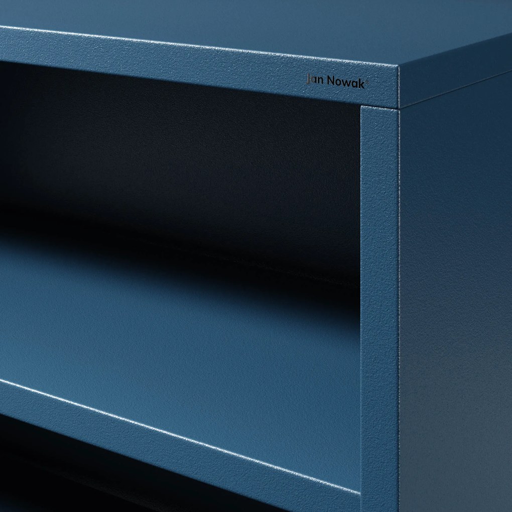 Nízky policový regál LUCA, 1000 x 900 x 350 mm, Modern: tmavomodrá farba