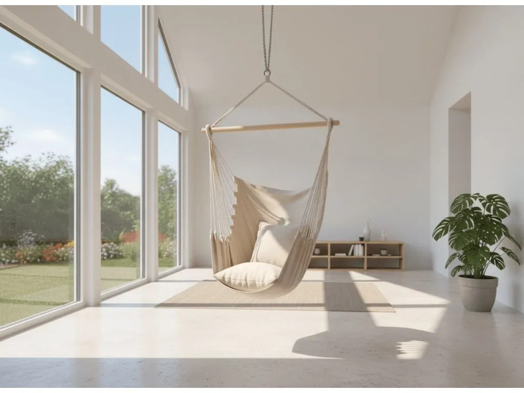 Béžové závesné kreslo DAGO