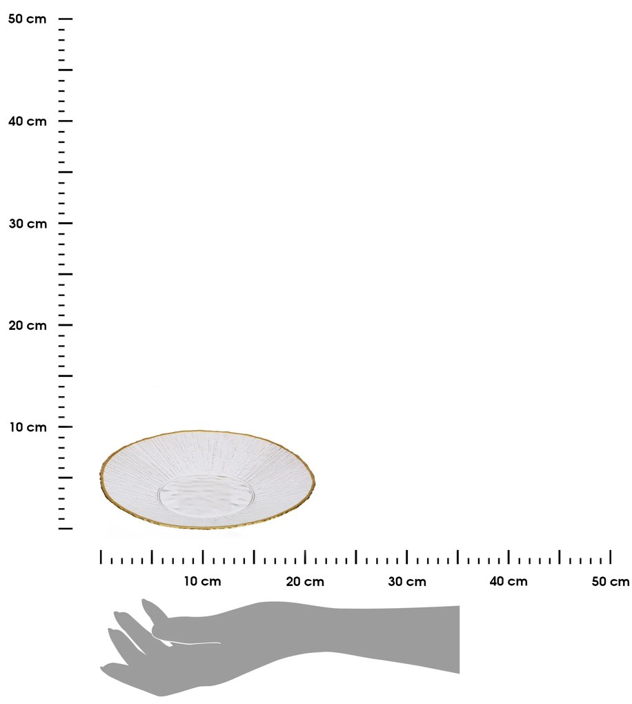 Sklenený tanier Mia (fi), 21 cm, biely