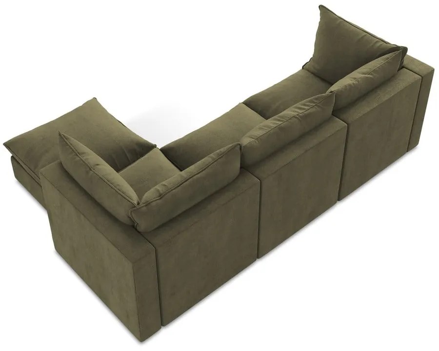 Khaki rohová pohovka (pravý roh/s leňoškou) Manao – Makamii