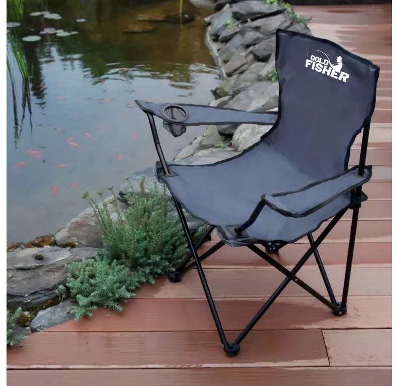 HUGO sivá skladacia turistická stolička