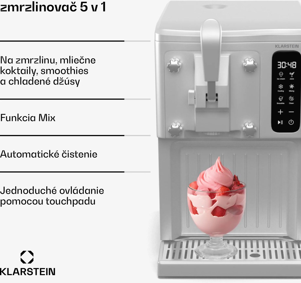 Klarstein SweetSwirl zmrzlinovač, zmrzlina, smoothies a mliečne koktaily, automatické čistenie