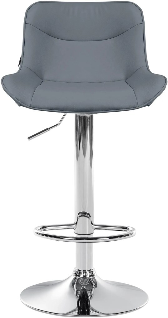 Design-Shop 2x Barová stolička Vonore - koženka, chróm rám - Sivá