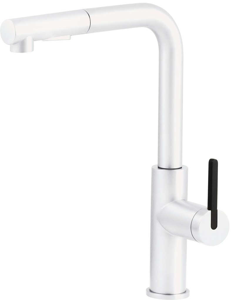 Deante Momi, drezová batéria s výsuvným výtokom h-348, biela matná, DEA-BKM_A73M