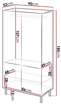 Policová skriňa Lasiowa 4D (kašmír). Vlastná spoľahlivá doprava až k Vám domov. 1122431