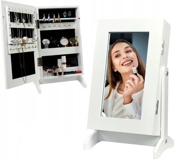 Šperkovnica so zrkadlom LUMERA biela PHO5775