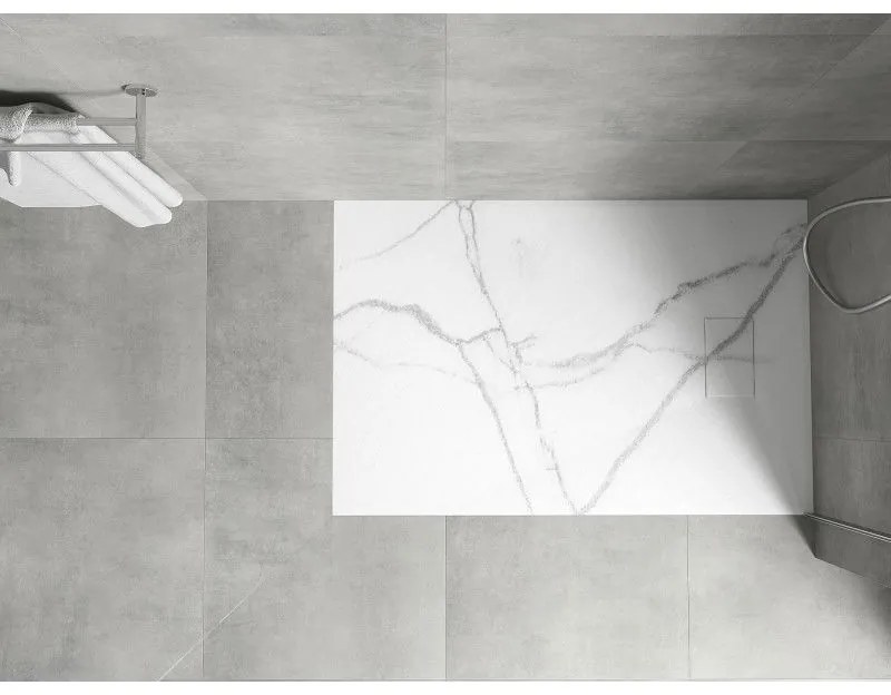 Mexen Hugo, obdĺžniková sprchová vanička SMC 120 x 80 cm, biely kameň, 42158012