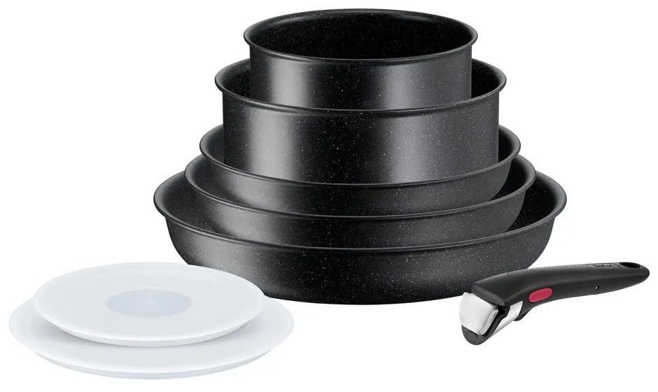 Hliníková súprava riadu 8 ks INGENIO Black stone L3998802 – Tefal