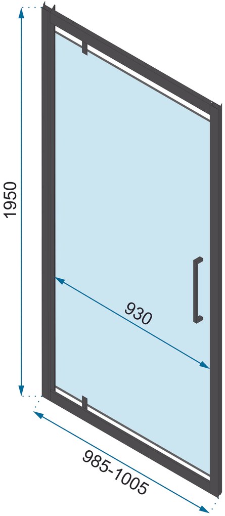 Nástenný sprchovací kút MAXMAX Rea RAPID swing 90x100x90 cm - čierny