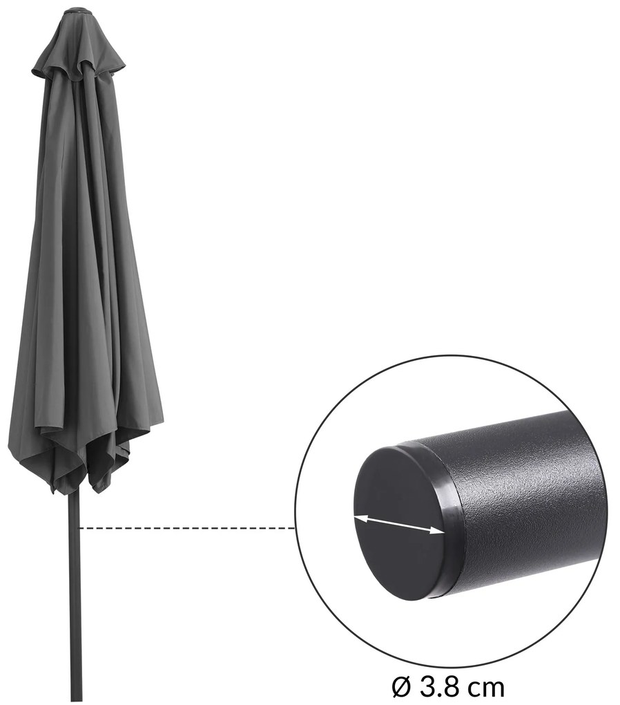 InternetovaZahrada Záhradný slnečník Ø300 cm - antracit