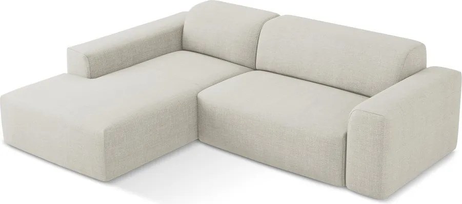 Béžová rohová pohovka (ľavý roh/s leňoškou) Keli – Makamii