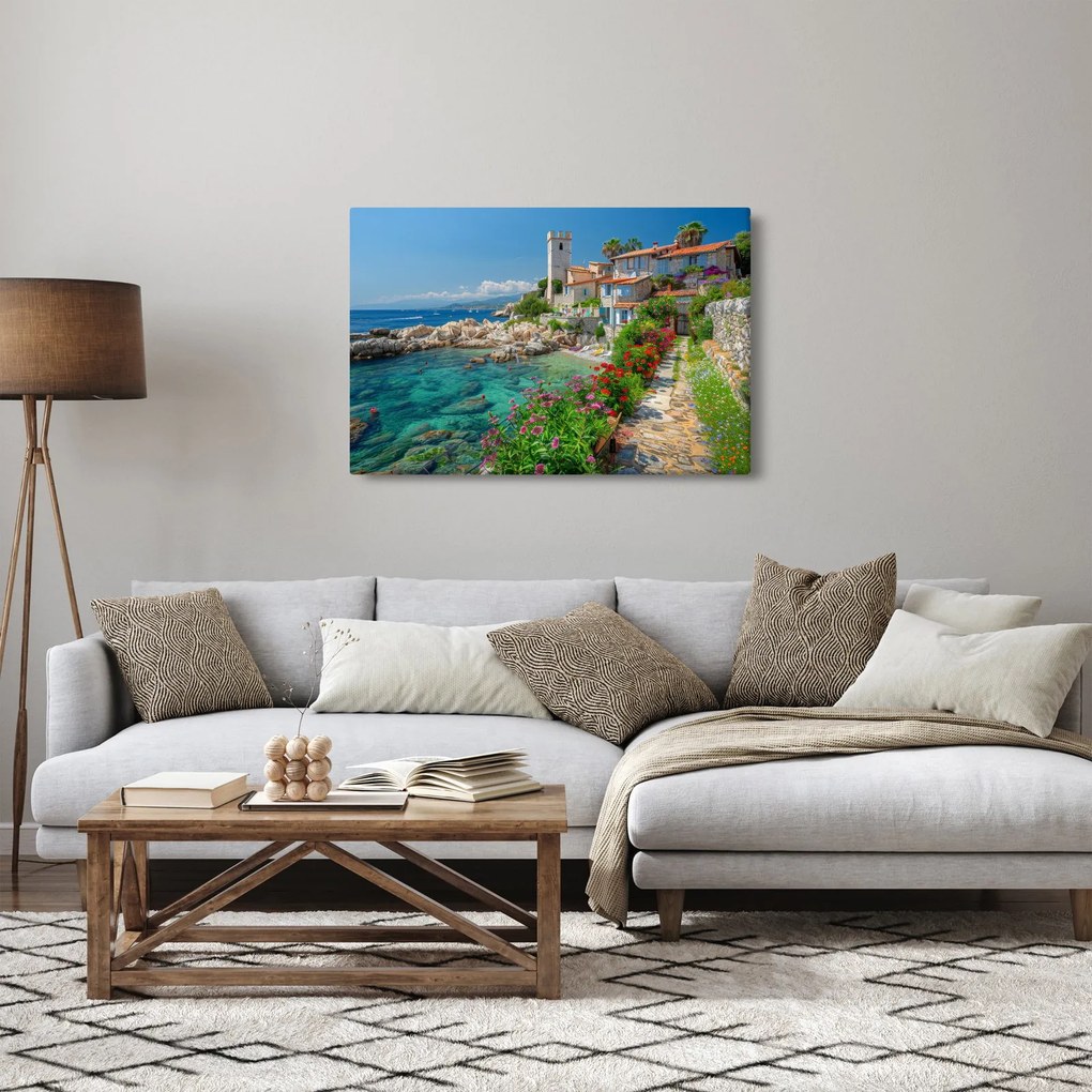 Obraz - Malebné pobrežie dediny (90x60 cm)