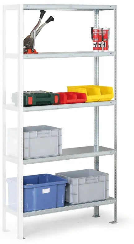 META Policový regál FIX, 100 kg, 2000 x 1000 x 600 mm, prídavný regál