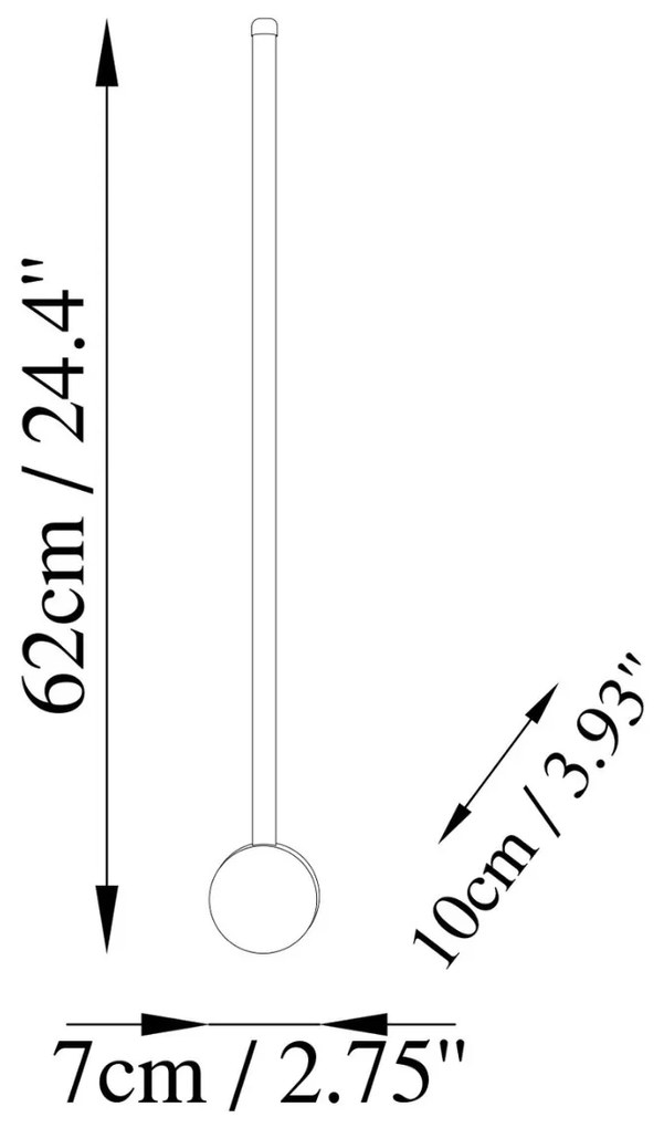 Nástenné LED svietidlo Sword I biele