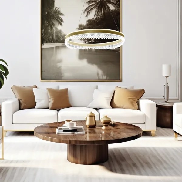 LED Luster na lanku LED/52W/230V pr. 60 cm zlatá