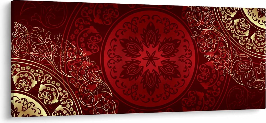 Obraz - Zlaté mandaly (120x50 cm)