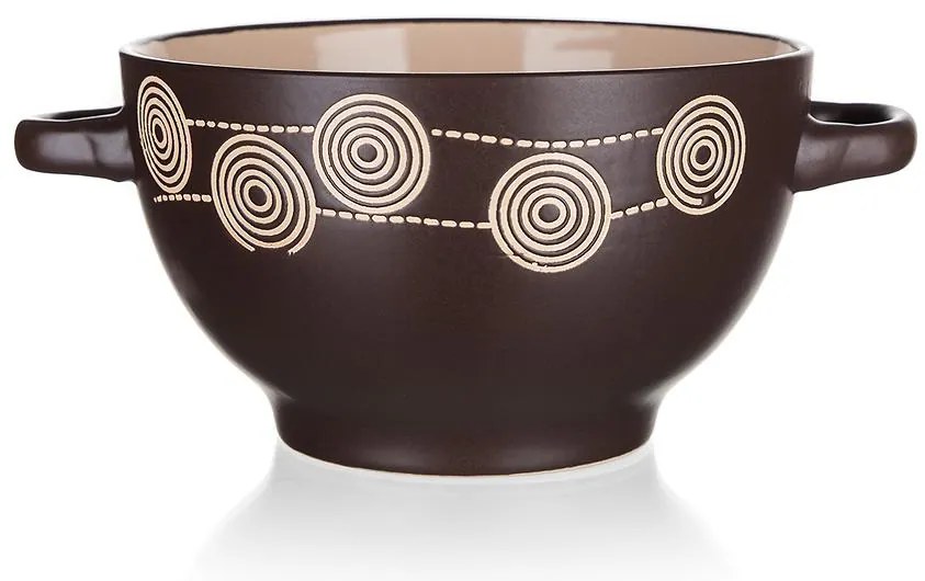 Šalátová misa keramická spirala 660 ml hnedá 60220059
