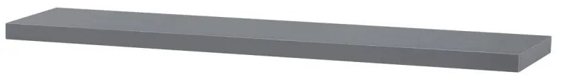 Polička nástěnná 120 cm, MDF, barva šedý vysoký lesk, baleno v ochranné fólii