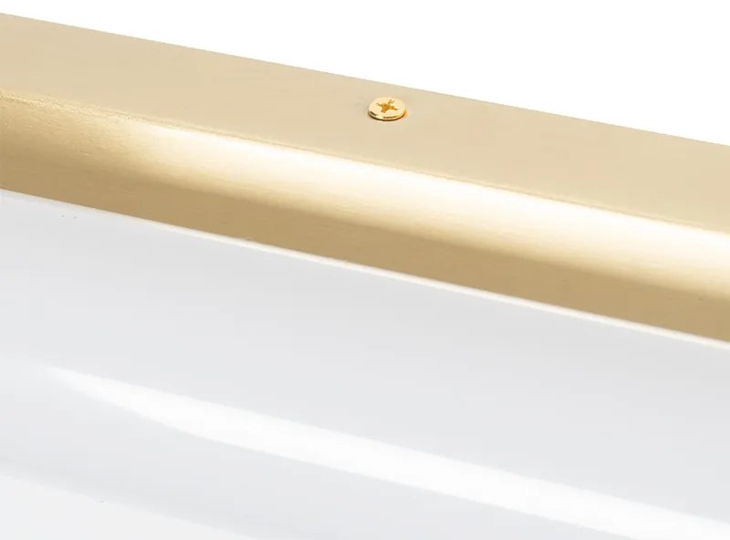 Nástenná lampa biela so zlatom vrátane LED 3-stupňového stmievača IP44 - Yordi