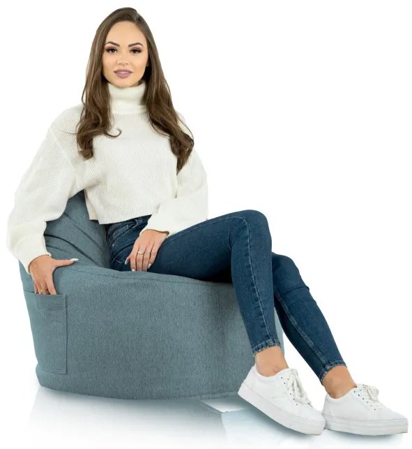 Kreslo melanž Porto tyrkysové