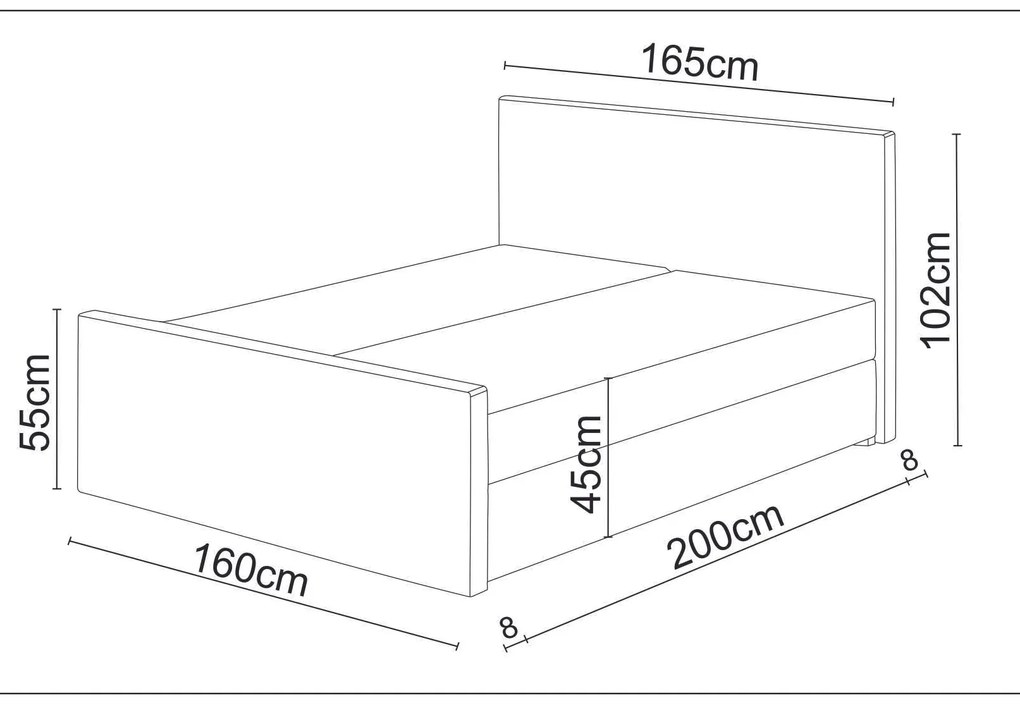 Manželská posteľ Boxspring 140 cm Milagros 4 (čierna) (s matracom a úložným priestorom). Vlastná spoľahlivá doprava až k Vám domov. 1047260