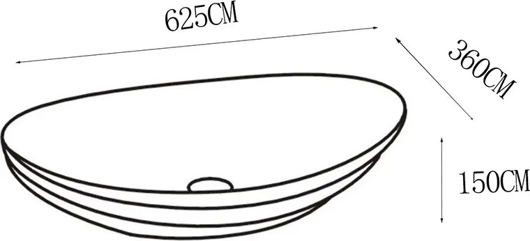 BPS-koupelny Keramické umývadlo na dosku HYD-LI-WH-LN-625 62x36 cm, biele lesk