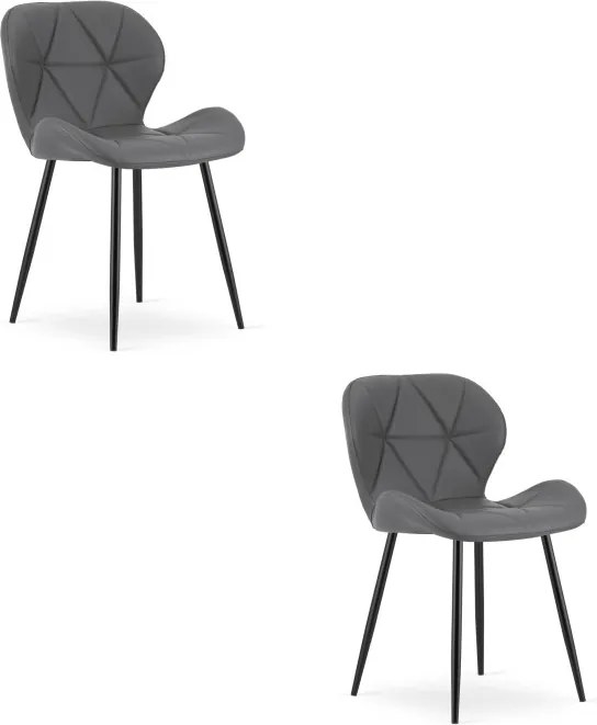 Set dvoch jedálenských stoličiek MANGO sivé / čierne nohy (2 ks)
