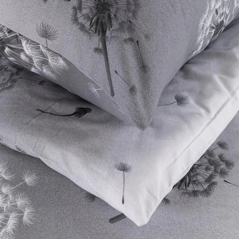 Flanelové posteľné obliečky PÚPAVA šedá