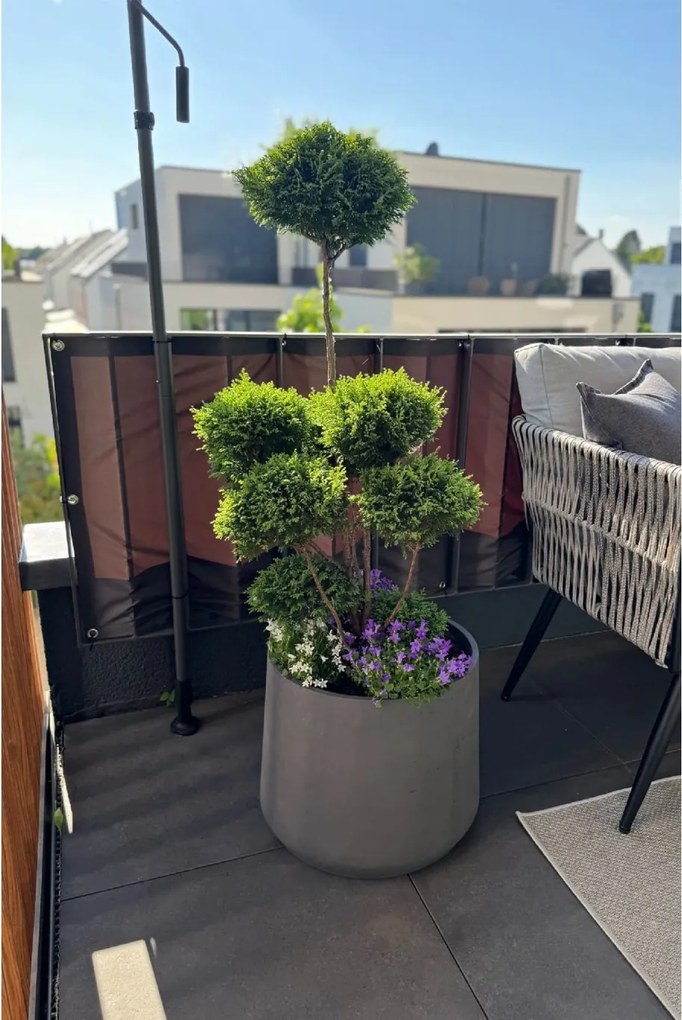 Kvetináč TROPICO, sklolaminát, výška 38 cm, antracit