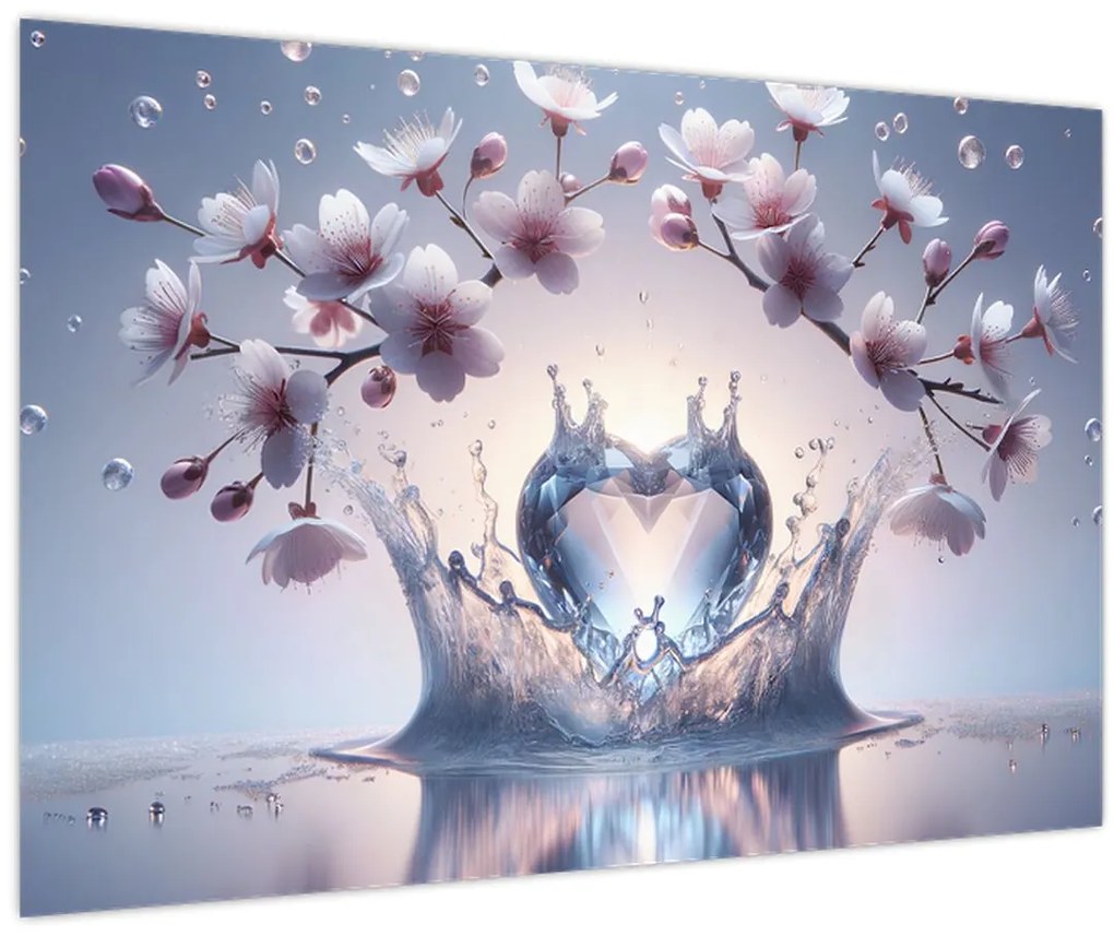 Obraz - Diamantové srdce (90x60 cm)