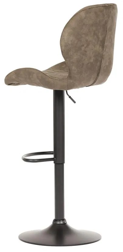 Autronic -  Barová stolička AUB-431 BR3 hnedá COWBOY látka, čierna podnož
