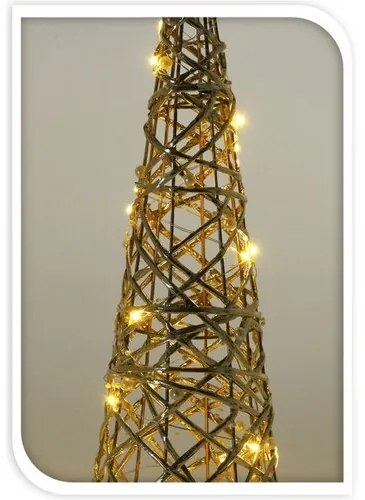 Vianočný LED kužeľ Pollenzo zlatá, 12 x 40 cm