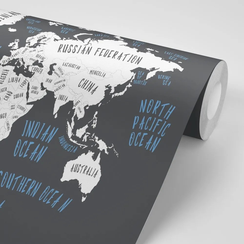 Tapeta mapa sveta v modernom prevedení - 150x100