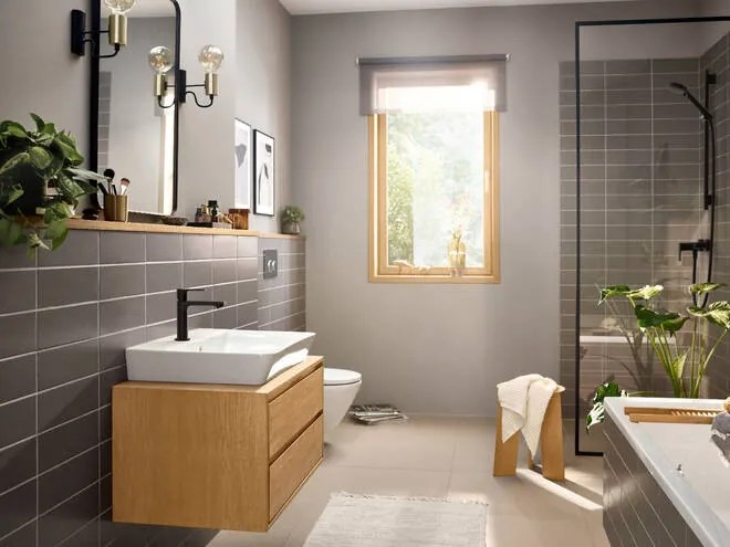 Hansgrohe Rebris E, nástenná sprchová batéria, čierna matná, HAN-72650670