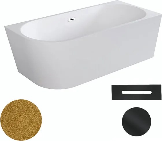 Besco Akrylátová voľne stojaca rohová vaňa Zoya Glam Z 150x75 (170x80) biela/zlatá BESCO-Typ výpuste: Click-Clack s prepadom, grafit, BESCO-Rozmery: …