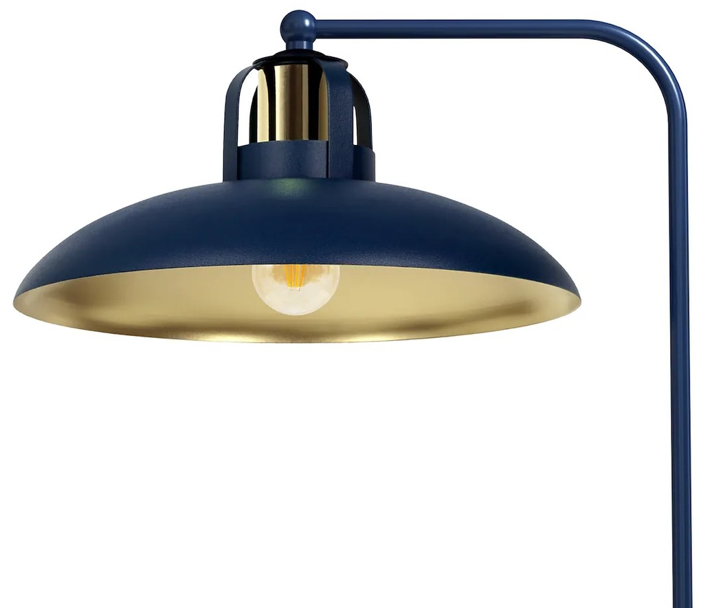 Stolná lampa Felix, 1x zlaté/tmavomodré kovové tienidlo, db/g