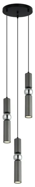 ITALUX PND-14290-3-GR - Luster na lanku ISIDORA 3xGU10/25W/230V antracit/chróm