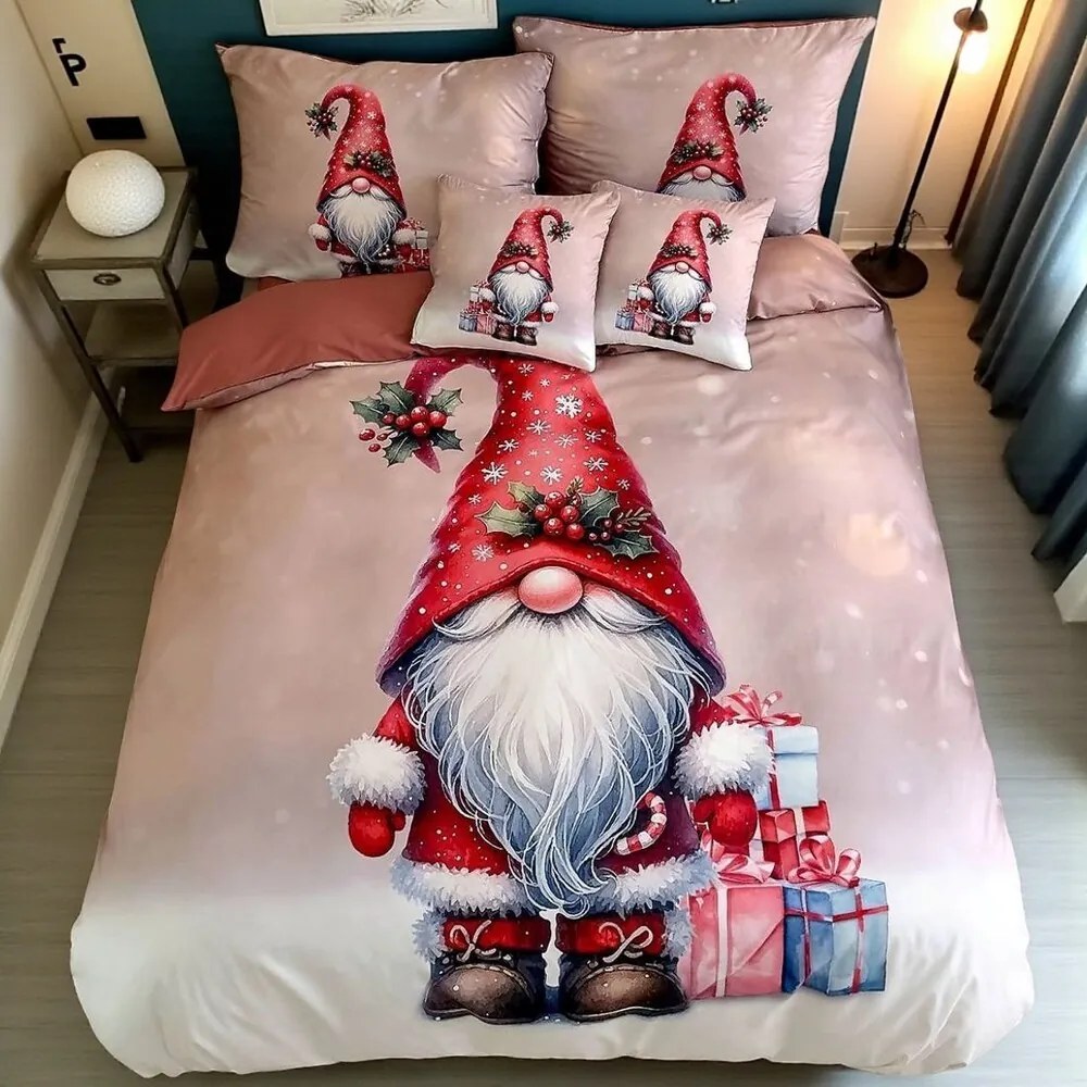 Obliečky NADELLE RED GNOM 3-dielna sada 140x200 cm