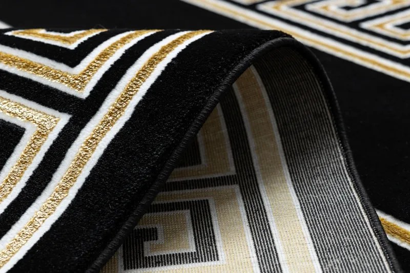 Dywany Łuszczów, Kusový koberec Gloss 6776 86 greek black/gold, 180x270, čierna, chodba / predsieň