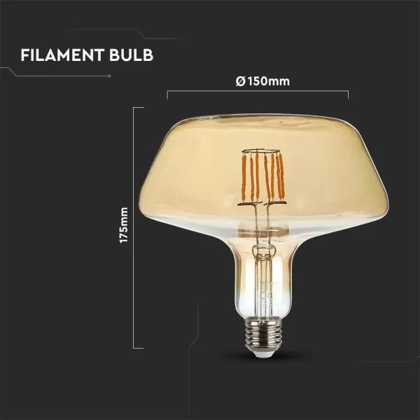 LED Žiarovka FILAMENT T180 E27/8W/230V 1800K