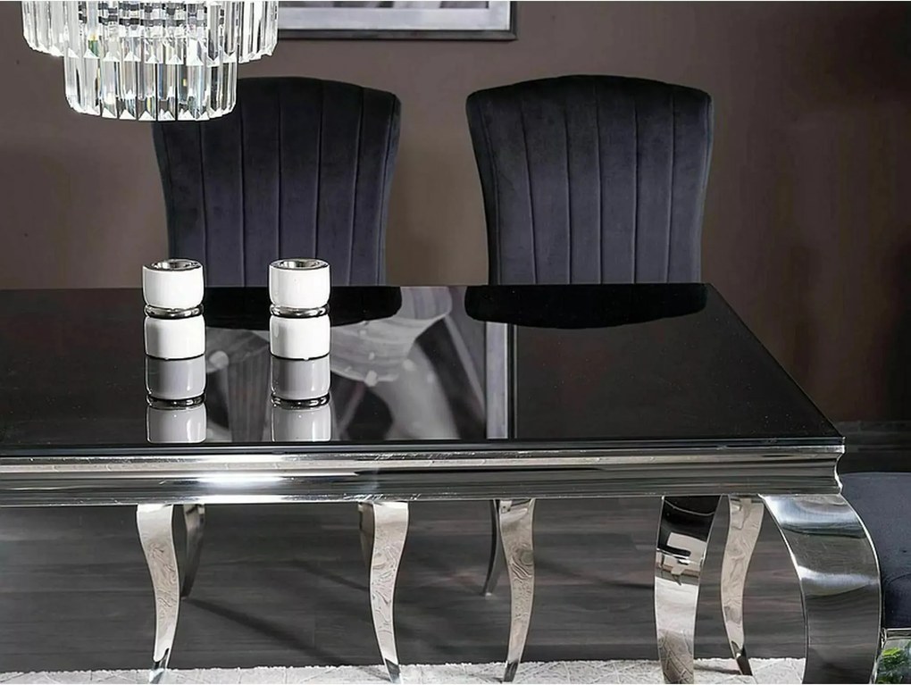 Jedálenský stôl Prince 150 cm čierny/chróm