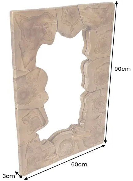 Zrkadlo MOSAIC 90 cm z masívneho teakového dreva