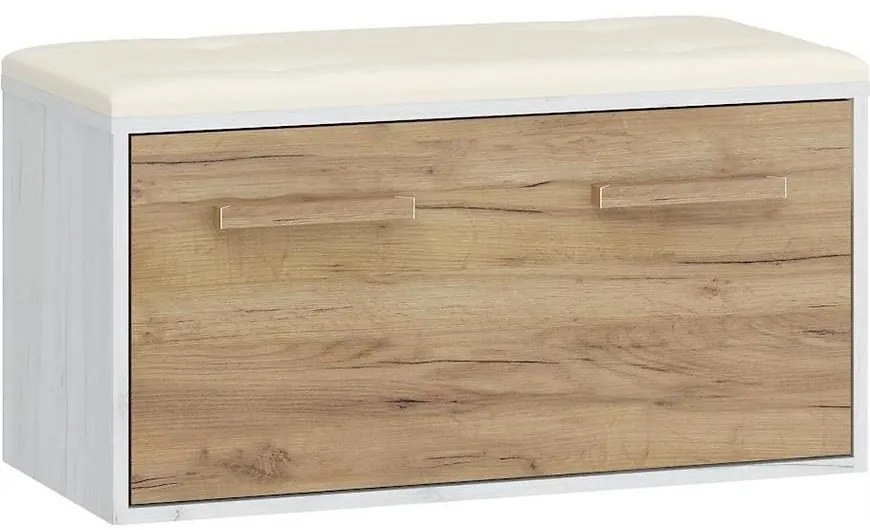 Skrinka na topánky RIO craft biela/zlatý