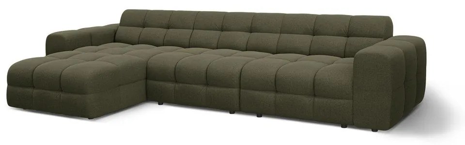 Zelená rohová pohovka (ľavý roh/s leňoškou) Kendal – Micadoni