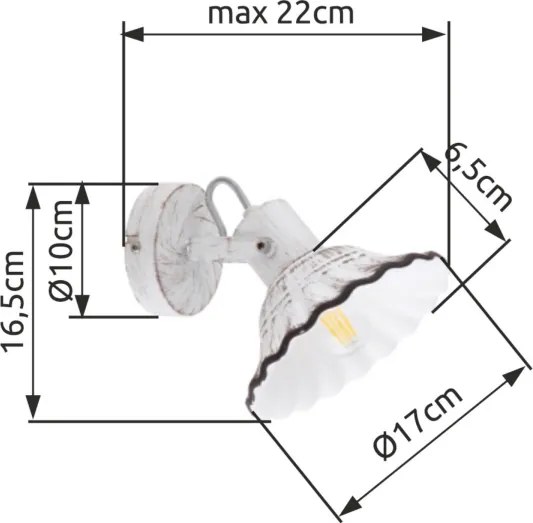 Globo 54050-1 - Nástenné bodové svietidlo JOWITA 1xE27/40W/230V