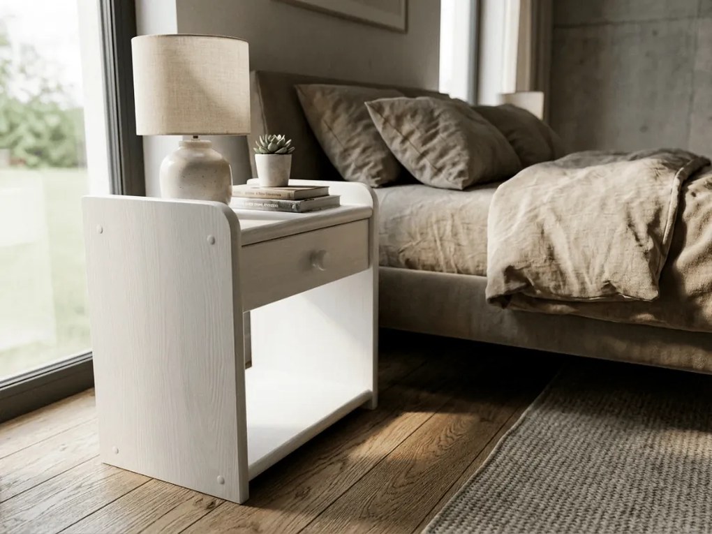 Nočný stolík Ilona, biela