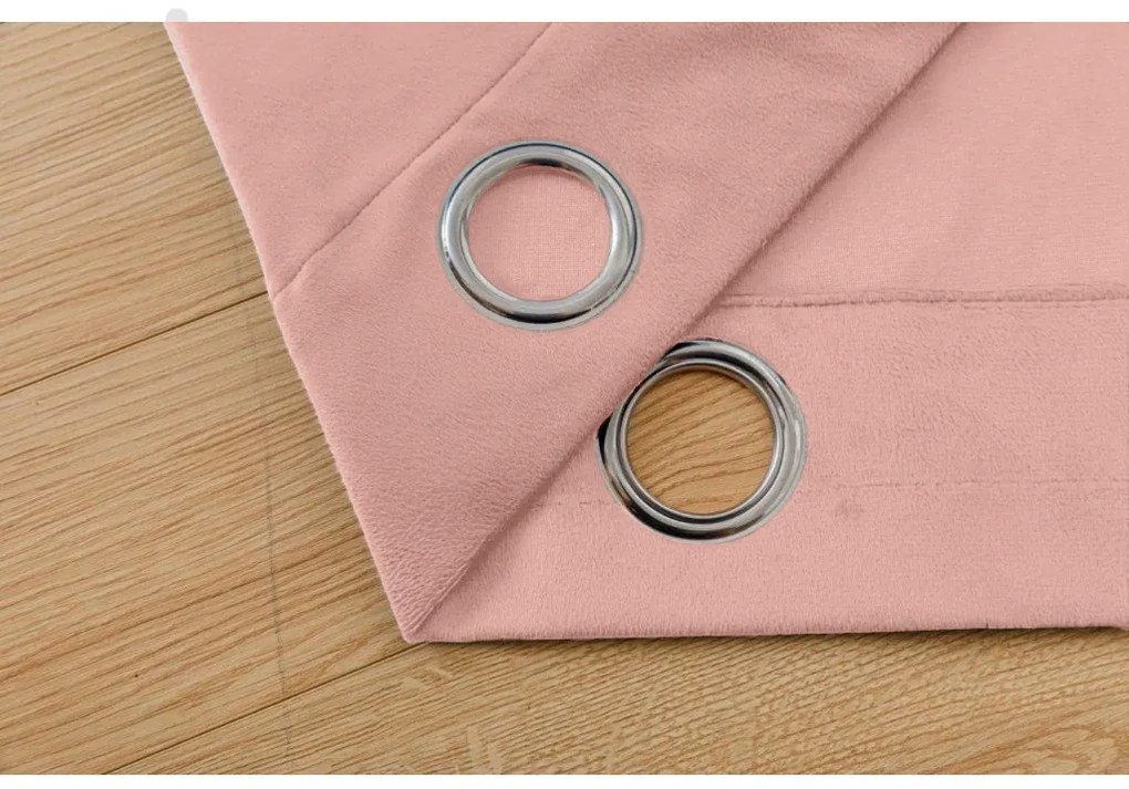 Zatemňovací záves VELVET 140x250 cm, ružový Zavesenie: Kovové krúžky